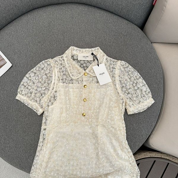 限定希少セリーヌ リトルデイジー刺繍レースドレス偽物 2R65J548V